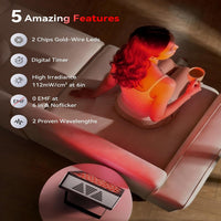 Red Light Therapy Panel Designed for Exercise Recovery, Dual Chip 660nm 850nm, Adjustable Stand, 5 Intensity Levels